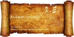 Kulman Enikő névjegykártya